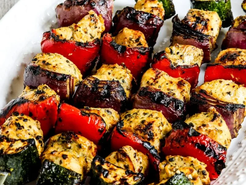 Grilled Chicken Kabobs with Bell Pepper and Zucchini