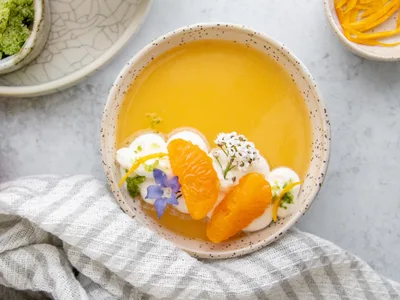 Citrus Coconut Jelly with Basil Lime Sugar