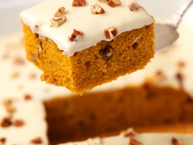 Spiced Pumpkin Cake with Maple Cream Cheese Frosting