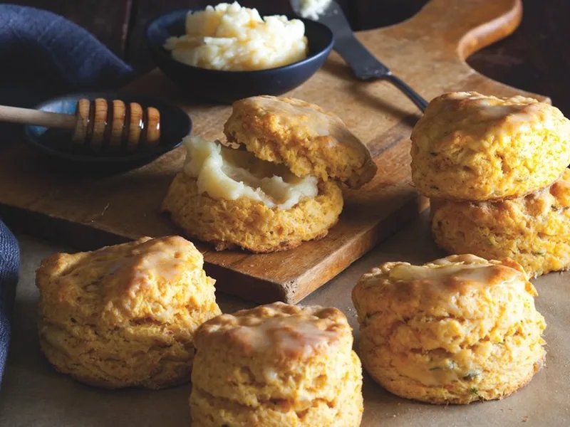 Sage Sweet Potato Biscuits with Honey Butter