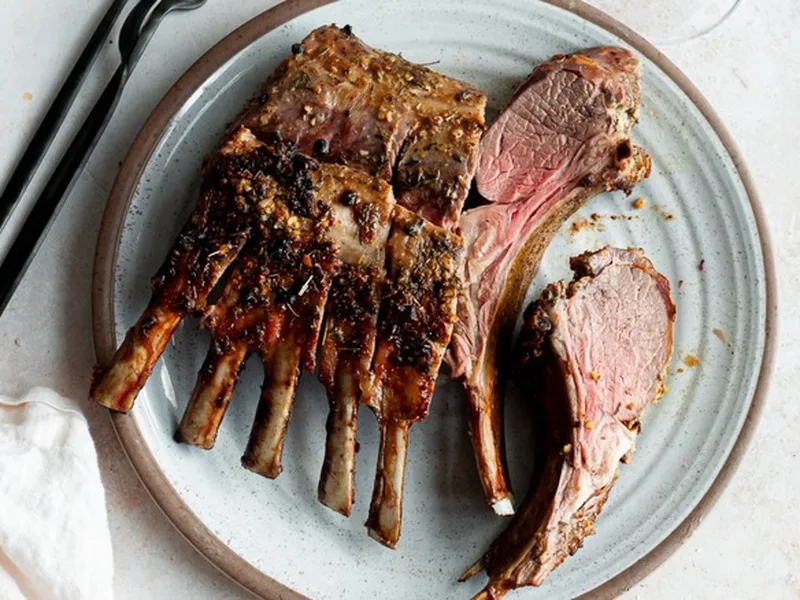 Mustard-Crusted Rack of Lamb with Herb Crust