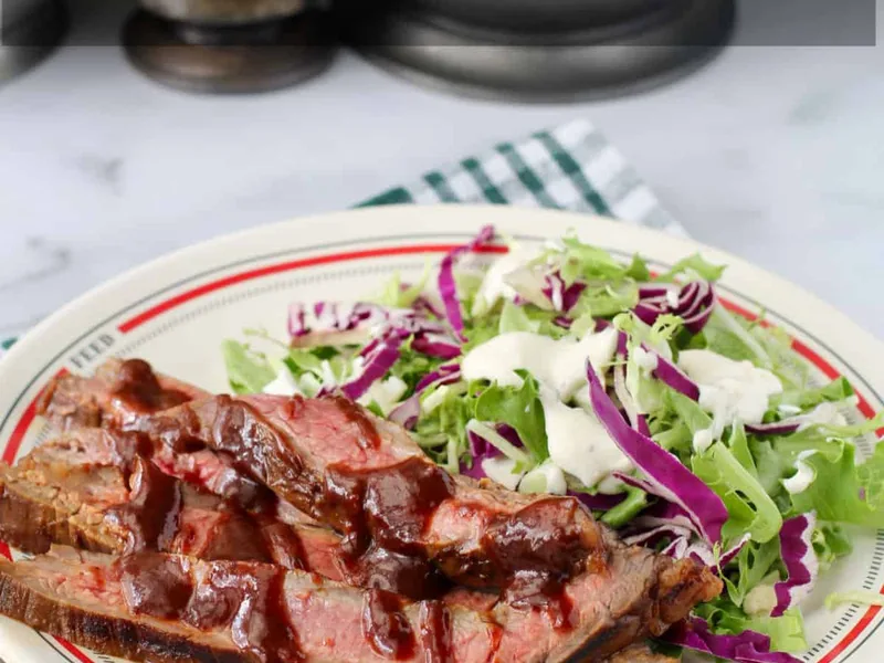 Blueberry Chipotle Grilled Flank Steak with Smoky Sweet Glaze