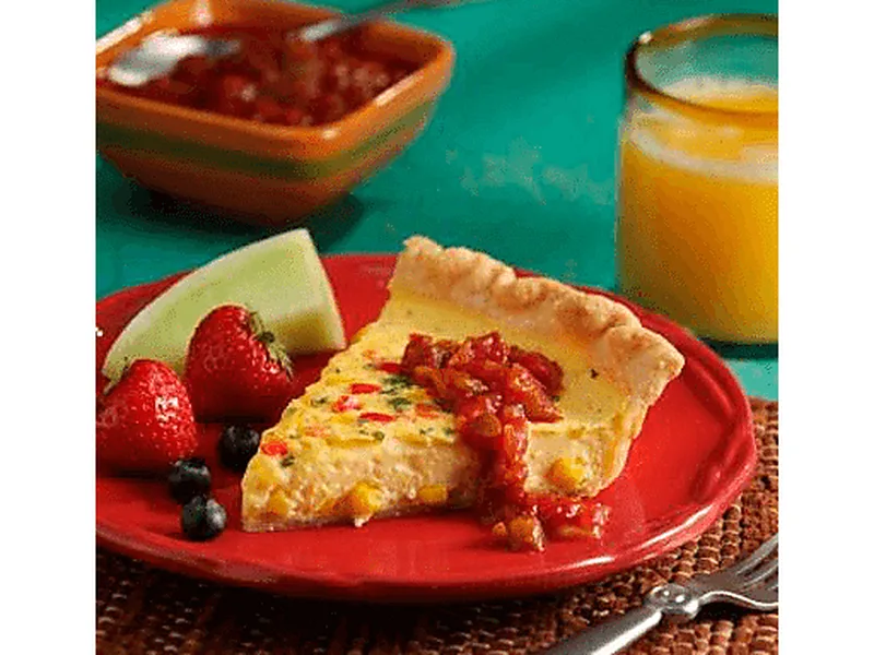 South-of-the-Border Egg Beaters Quiche with Cilantro Salsa