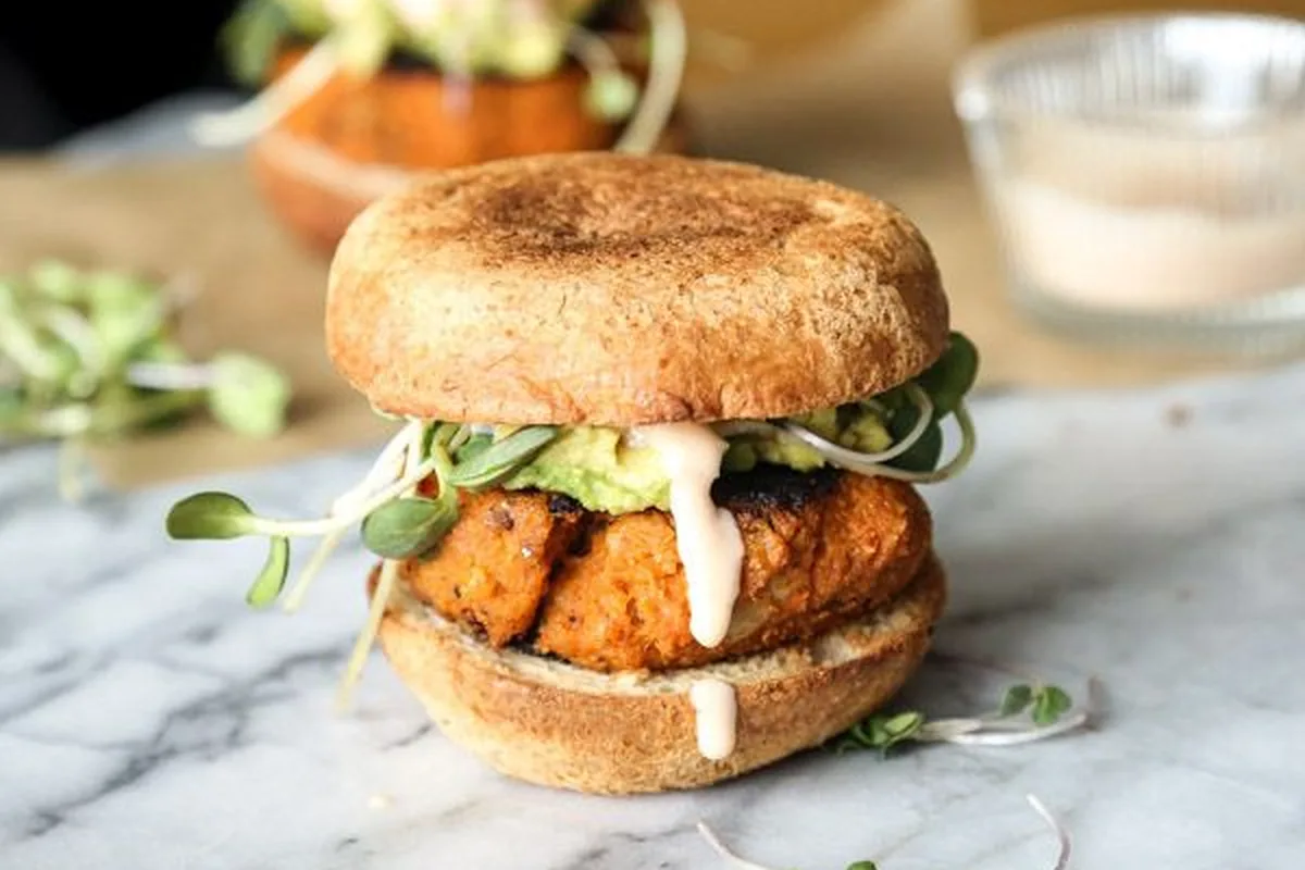 Roasted Cauliflower Sweet Potato Burgers | EasyCook