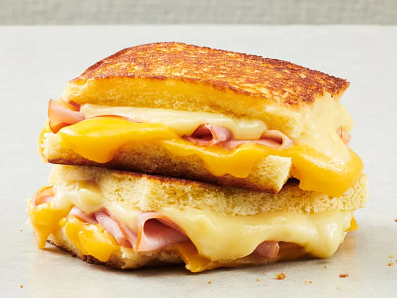 Pan-Grilled Ham and Cheese on Buttered Brioche