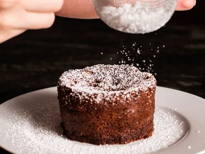 Molten Guinness Chocolate Cakes with Irish Cream Curd
