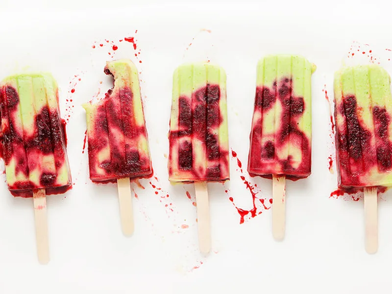 Boozy Pineapple Cilantro Blackberry Vodka Ice Pops