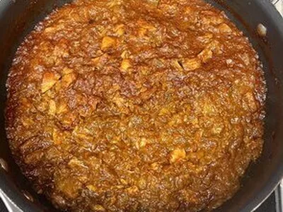 Chicken Taco Meat with Peaches and Green Chiles