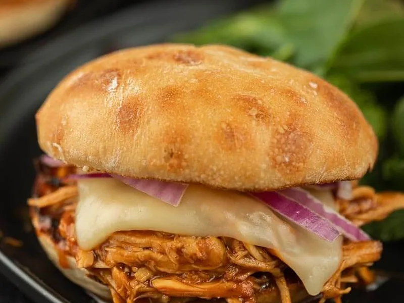 Slow Cooker BBQ Pulled Chicken with Sweet Tangy Sauce
