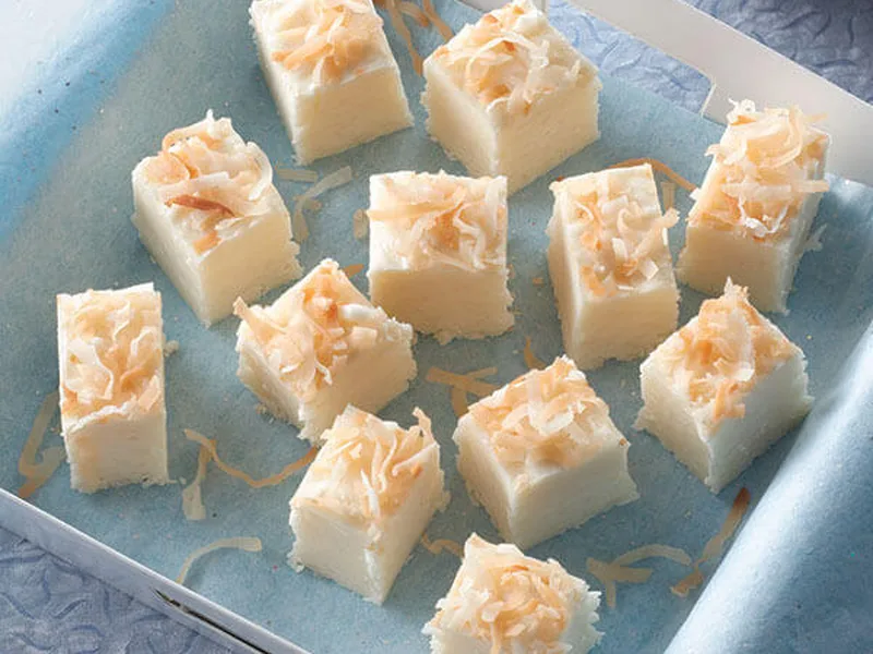 Coconut Creme Fudge with Toasted Coconut
