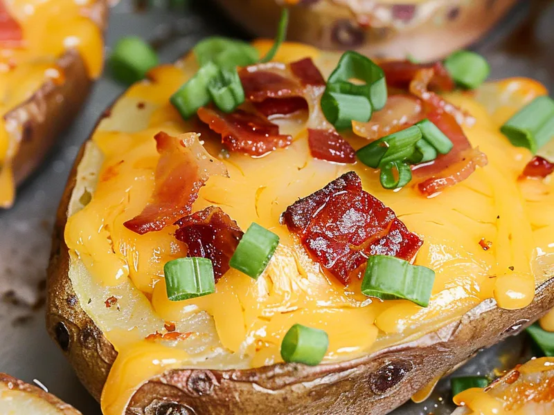 Crispy Baked Potato Slices with Cheese and Bacon