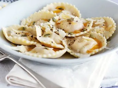 Homemade Sweet Potato Goat Cheese Ravioli