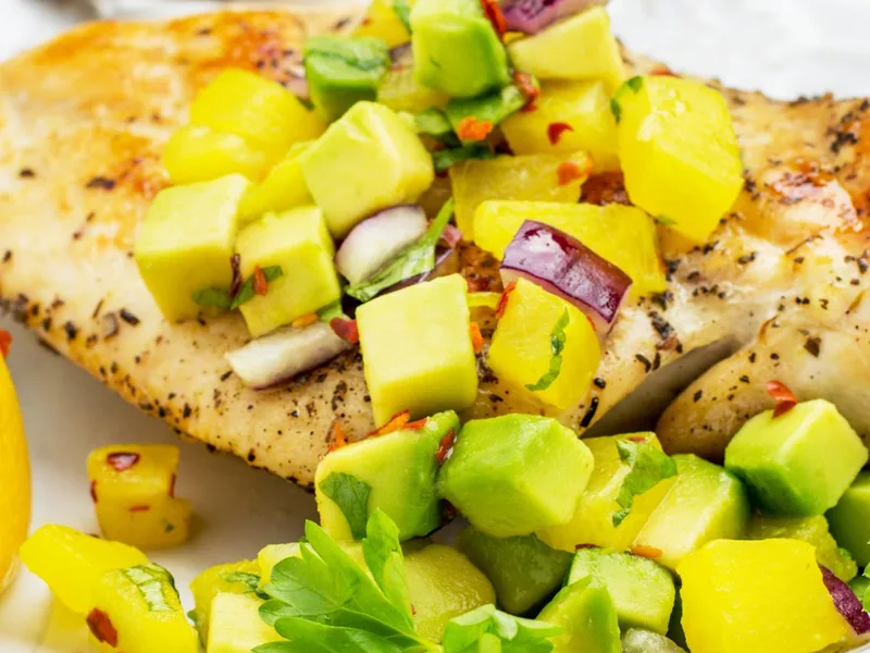 Grilled Chicken with Avocado-Pineapple Salsa