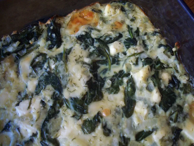 Baked Spinach With Three Cheeses