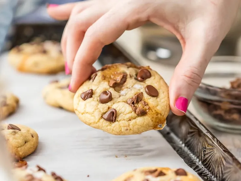 Loaded Salted Caramel Soft Batch Chocolate Chip Cookies