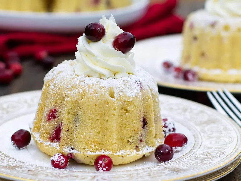 Almond Cranberry Bundt Cake with Mascarpone Amaretto Frosting