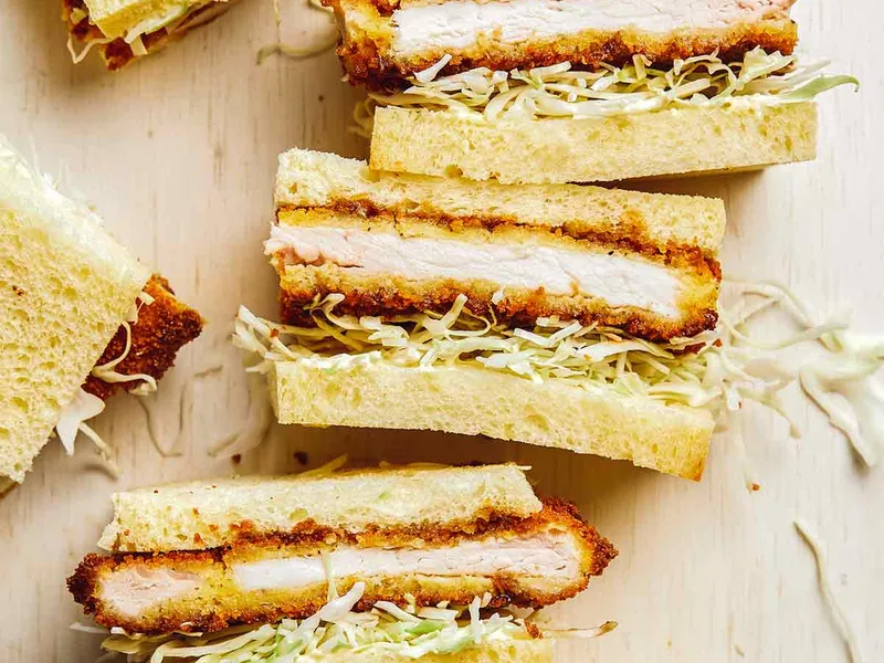 Japanese Pork Katsu Sandwich with Crispy Panko Coating