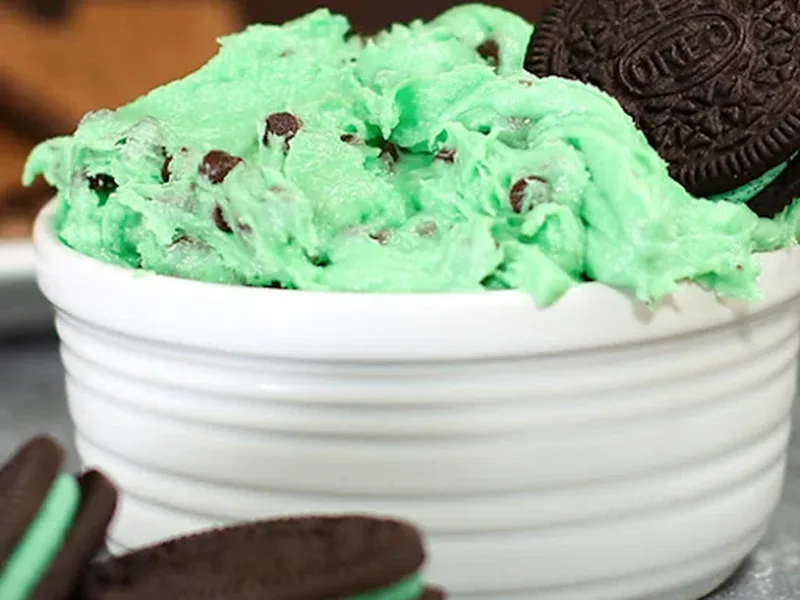 Mint Chocolate Chip Cookie Dough Dip - No-Bake Sweet Treat