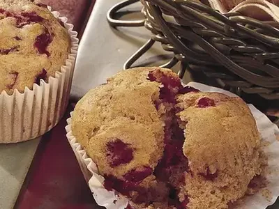 Cranberry Orange Whole Wheat Muffins with Fat-Free Milk