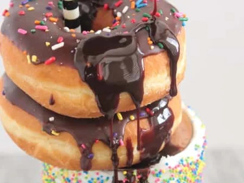 Sprinkle Donut Chocolate Milkshake with Oreo and Peanut Butter