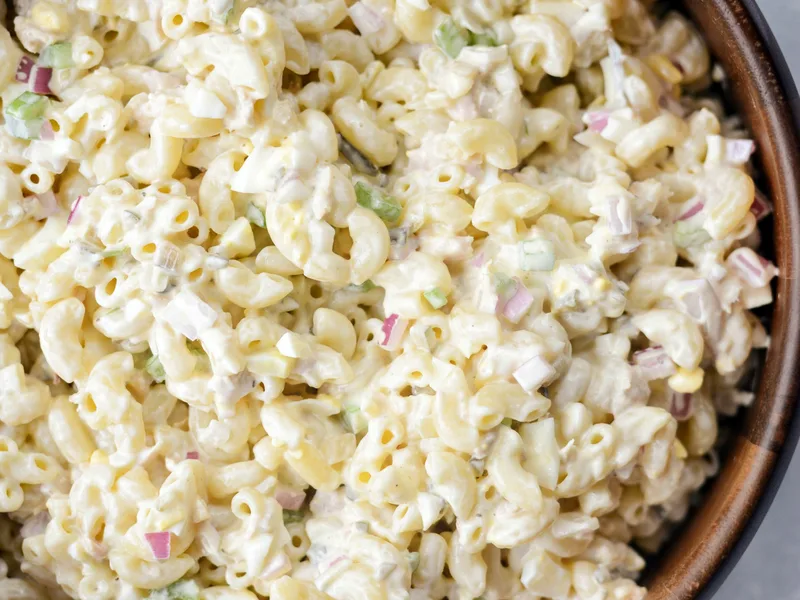 Classic Tuna Macaroni Salad with Hard Boiled Eggs