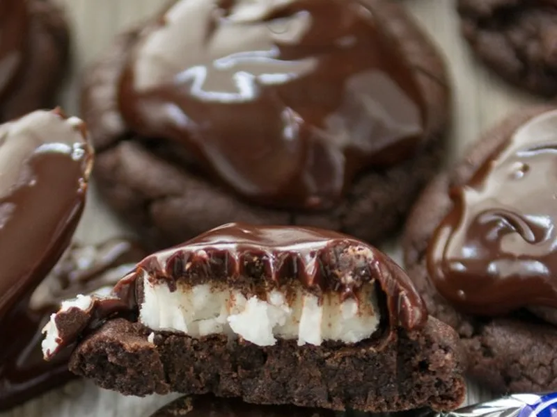 Double Chocolate Peppermint Patty Cookies with Ganache
