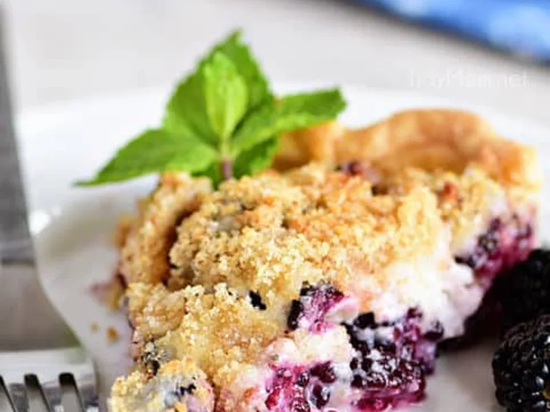 Blackberry Sour Cream Pie with Crumb Topping