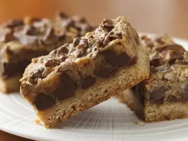 Mocha-Toffee Truffle Bars with Pecans and Chocolate Chips