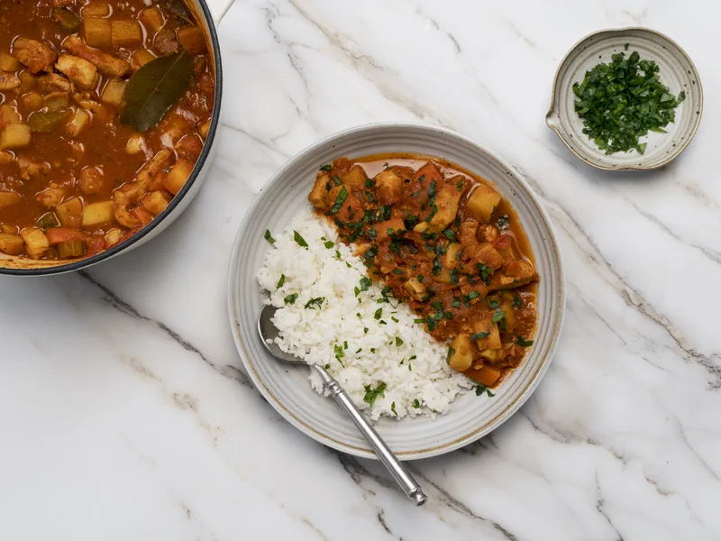 Spiced Tomato Pork Stew with Worcestershire