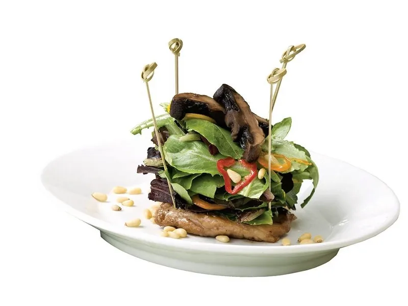 Roasted Portobello and Grilled Chicken Salad with Teriyaki