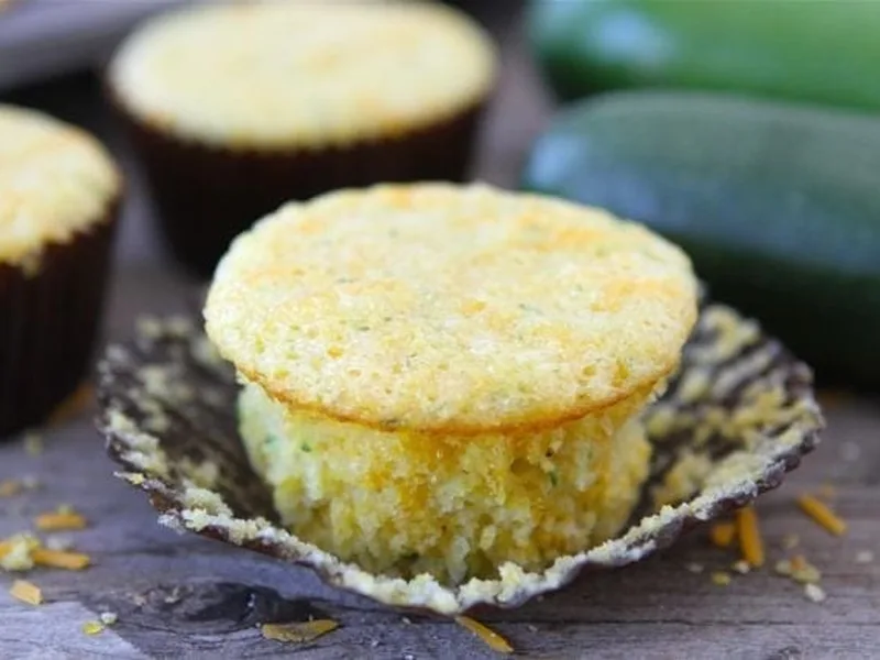 Zucchini Cheddar Corn Muffins with Sweet Corn Kernels
