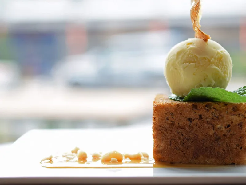 Classic Banana Bread with Homemade Macadamia Ice Cream