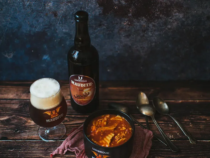 Lasagna Soup with Maudite Beer