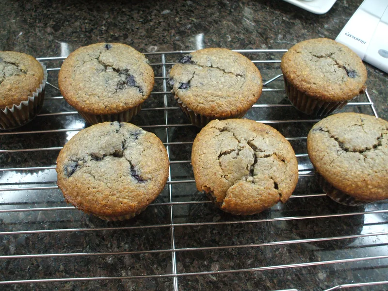 Almond Walnut Blueberry Muffins, Low-Sugar