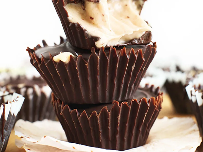 No-Bake Peanut Butter Mousse Cups with Dark Chocolate