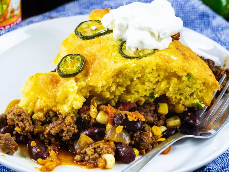Jalapeño Chili Cornbread Casserole with Ground Beef
