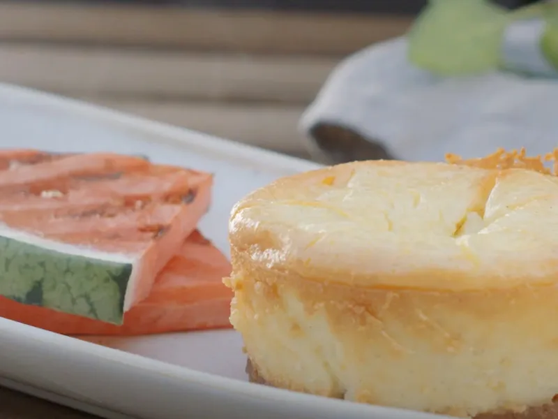 Grilled Cheesecake in Jars with Watermelon