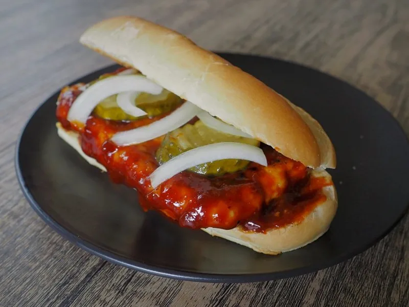 Copycat McDonald's McRib Sandwich with Tangy BBQ Sauce