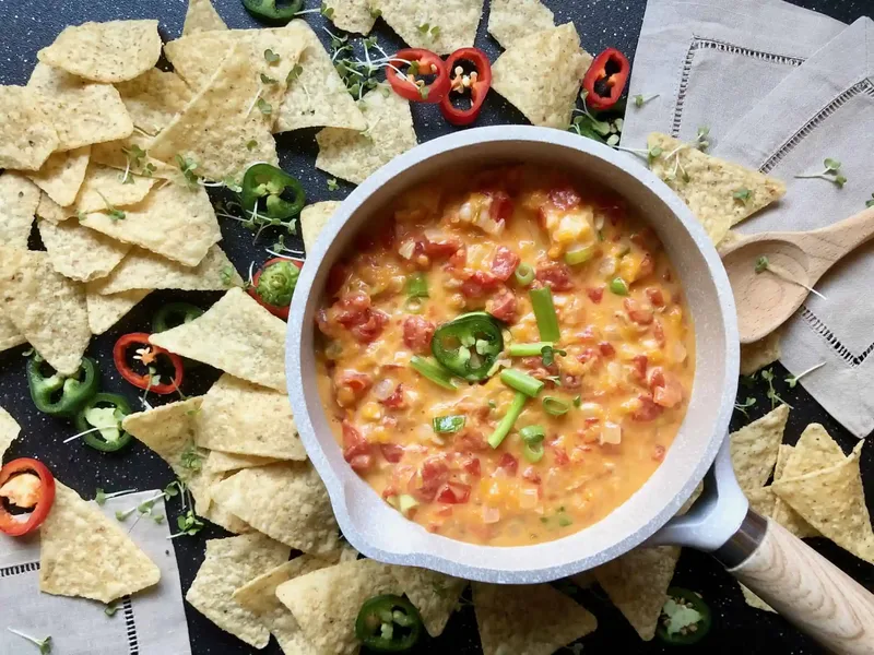 Shrimp and Cheddar Queso Dip with Green Chilies