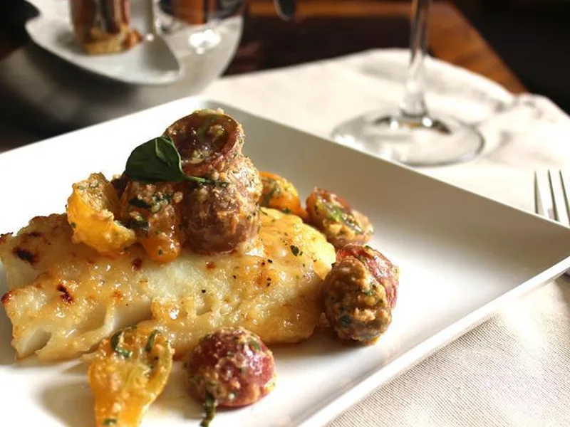 Miso Glazed Cod with Horseradish Tomato Salad