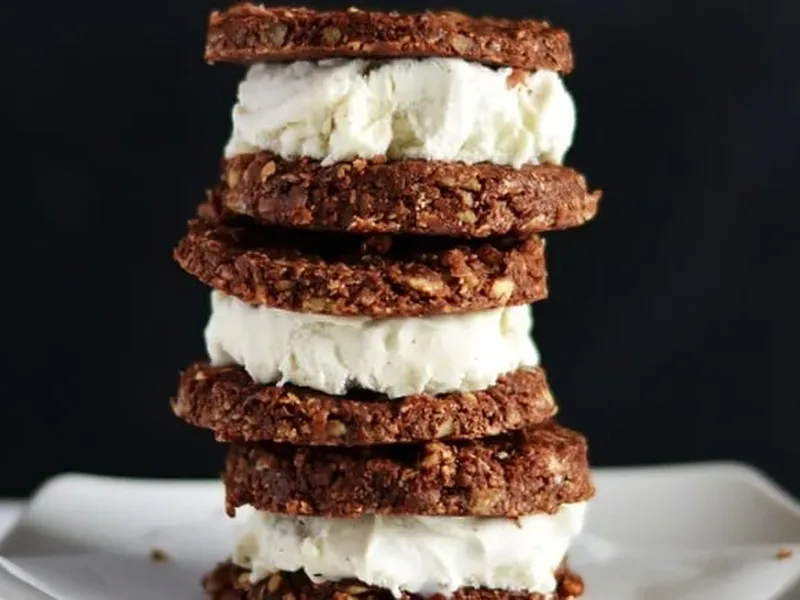 No-Bake Oat Chocolate Chip Ice Cream Sandwiches