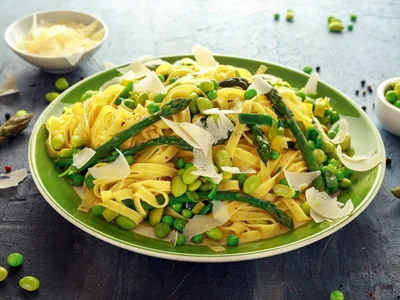 Fresh Tagliatelle with Spring Vegetables