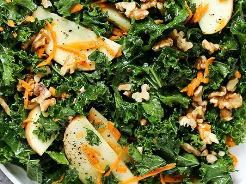 Kale Apple Salad with Maple Mustard Dressing