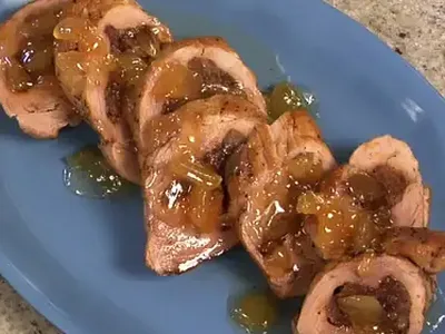 Chorizo-Stuffed Pork Tenderloin with Ginger Lime Marmalade