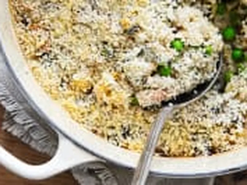 Healthy Whole Wheat Tuna Noodle Casserole with Kale