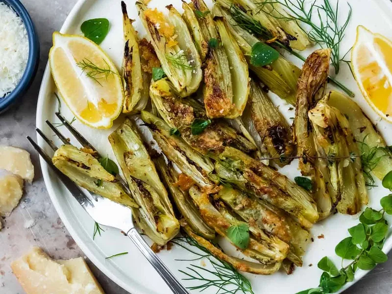 Roasted Fennel with Parmigiano Cheese and Fresh Herbs