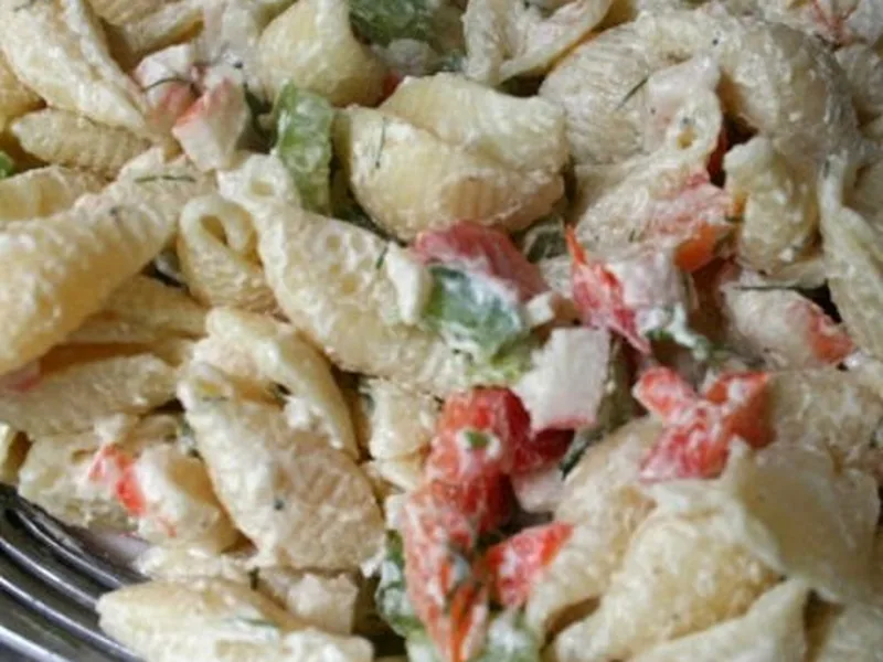 Easy Crab Pasta Salad with Dill Dressing
