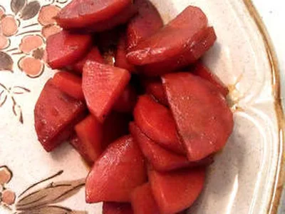 Glazed Molasses Ginger Carrots with Bias Cut