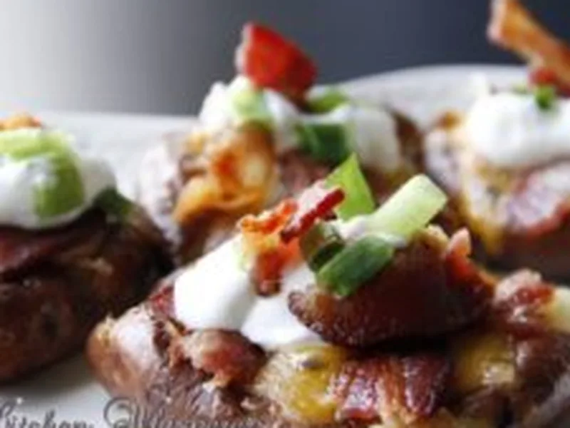 Crispy Roasted Smashed Loaded Potatoes with Bacon and Cheese