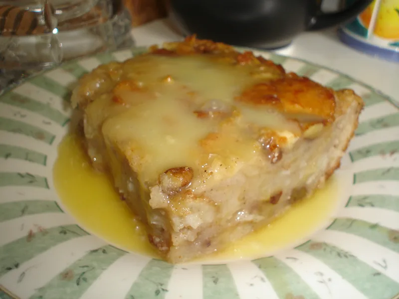 New Orleans Bourbon Bread Pudding with Whiskey Sauce